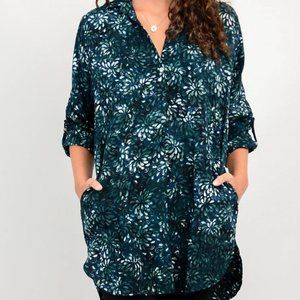 Blue Sky Clothing Queenie Blouse - Forest Flower 4X